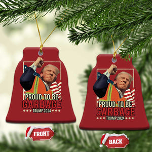 Trump 2024 Christmas Ornament Proud To Be Garbage He Won President 47th TS10 Bell Flake Red Print Your Wear