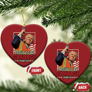 Trump 2024 Christmas Ornament Proud To Be Garbage He Won President 47th TS10 Heart Red Print Your Wear