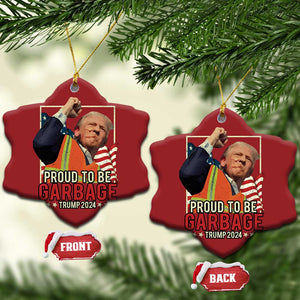 Trump 2024 Christmas Ornament Proud To Be Garbage He Won President 47th TS10 Snow Flake Red Print Your Wear