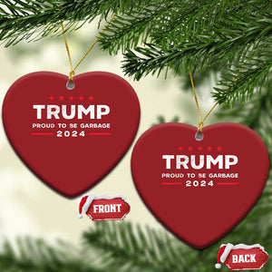 Donald Trump 2024 Christmas Ornament Proud To Be Garbage Vote Trump President TS10 Heart Red Print Your Wear