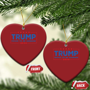 Trump 2024 Election Christmas Ornament American Flag Proud To Be Garbage Vote Trump President TS10 Heart Red Print Your Wear