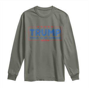 Trump 2024 Election Long Sleeve Shirt American Flag Proud To Be Garbage Vote Trump President TS10 Military Green Print Your Wear