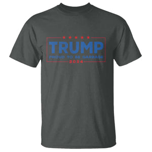 Trump 2024 Election T Shirt American Flag Proud To Be Garbage Vote Trump President TS10 Dark Heather Print Your Wear