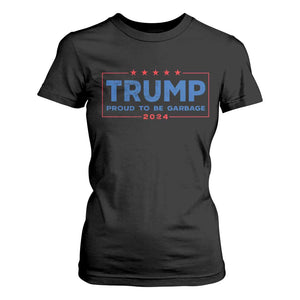 Trump 2024 Election T Shirt For Women American Flag Proud To Be Garbage Vote Trump President TS10 Black Print Your Wear