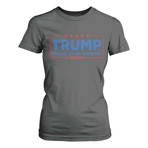 Trump 2024 Election T Shirt For Women American Flag Proud To Be Garbage Vote Trump President TS10 Dark Heather Print Your Wear