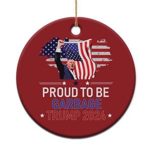 Trump 2024 Christmas Ornament Proud To Be Garbage 45 47 President Flag TS10 Print Your Wear