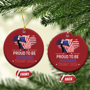 Trump 2024 Christmas Ornament Proud To Be Garbage 45 47 President Flag TS10 Circle Red Print Your Wear