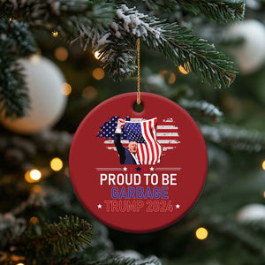 Trump 2024 Christmas Ornament Proud To Be Garbage 45 47 President Flag TS10 Print Your Wear