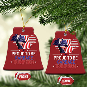 Trump 2024 Christmas Ornament Proud To Be Garbage 45 47 President Flag TS10 Bell Flake Red Print Your Wear