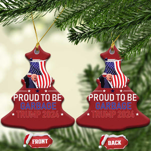 Trump 2024 Christmas Ornament Proud To Be Garbage 45 47 President Flag TS10 Christmas Tree Red Print Your Wear