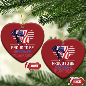 Trump 2024 Christmas Ornament Proud To Be Garbage 45 47 President Flag TS10 Heart Red Print Your Wear