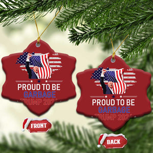 Trump 2024 Christmas Ornament Proud To Be Garbage 45 47 President Flag TS10 Snow Flake Red Print Your Wear