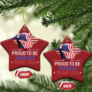 Trump 2024 Christmas Ornament Proud To Be Garbage 45 47 President Flag TS10 Star Red Print Your Wear