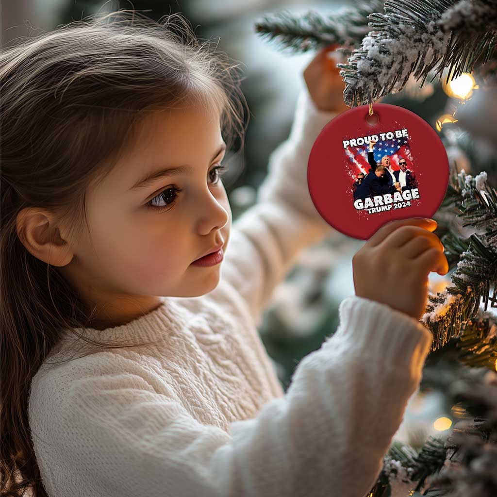 Trump 2024 Christmas Ornament Proud To Be Garbage Vote Trump Take America Back TS10 Print Your Wear