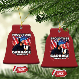 Trump 2024 Christmas Ornament Proud To Be Garbage Vote Trump Take America Back TS10 Bell Flake Red Print Your Wear