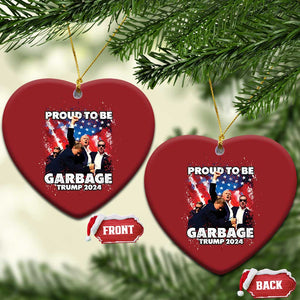 Trump 2024 Christmas Ornament Proud To Be Garbage Vote Trump Take America Back TS10 Heart Red Print Your Wear