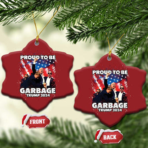 Trump 2024 Christmas Ornament Proud To Be Garbage Vote Trump Take America Back TS10 Snow Flake Red Print Your Wear