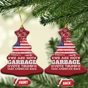 Trump 2024 Christmas Ornament We Are Not Garbage Vote Trump Take American Back Election US Flag TS10 Christmas Tree Red Print Your Wear