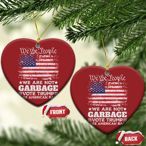 Trump 2024 Christmas Ornament We Are Not Garbage Vote Trump Take American Back Election US Flag TS10 Heart Red Print Your Wear