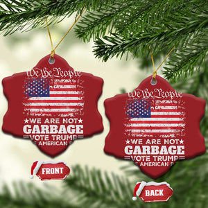 Trump 2024 Christmas Ornament We Are Not Garbage Vote Trump Take American Back Election US Flag TS10 Snow Flake Red Print Your Wear