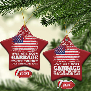 Trump 2024 Christmas Ornament We Are Not Garbage Vote Trump Take American Back Election US Flag TS10 Star Red Print Your Wear