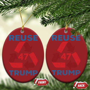 Funny Trump 2024 Christmas Ornament 45-47 Trump Reuse Take America Back Election - The Return TS10 Oval Red Print Your Wear