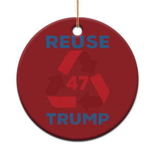 Funny Trump 2024 Christmas Ornament 45-47 Trump Reuse Take America Back Election - The Return TS10 Print Your Wear