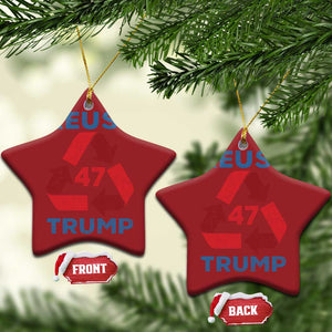 Funny Trump 2024 Christmas Ornament 45-47 Trump Reuse Take America Back Election - The Return TS10 Star Red Print Your Wear