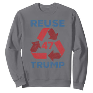 Funny Trump 2024 Sweatshirt 45 47 Trump Reuse Take America Back Election The Return TS10 Charcoal Print Your Wear