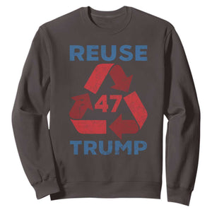 Funny Trump 2024 Sweatshirt 45 47 Trump Reuse Take America Back Election The Return TS10 Dark Chocolate Print Your Wear