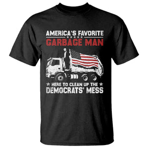 Trump 2024 Election T Shirt Trump Garbage Man In Trash Truck US Flag TS10 Black Print Your Wear