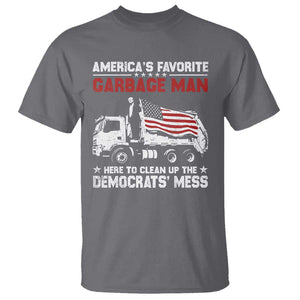 Trump 2024 Election T Shirt Trump Garbage Man In Trash Truck US Flag TS10 Charcoal Print Your Wear