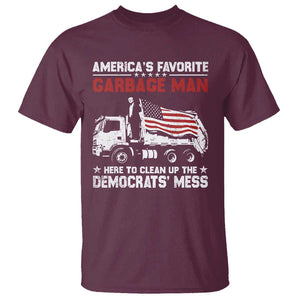 Trump 2024 Election T Shirt Trump Garbage Man In Trash Truck US Flag TS10 Maroon Print Your Wear