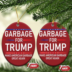 Donald Trump 2024 Christmas Ornament Garbage For Trump Make American Garbage Great Again TS10 Oval Red Print Your Wear