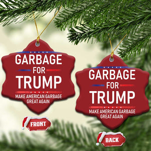 Donald Trump 2024 Christmas Ornament Garbage For Trump Make American Garbage Great Again TS10 Snow Flake Red Print Your Wear