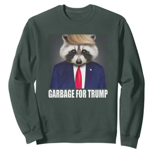 Funny Raccoon Garbage For Trump 2024 Sweatshirt TS10 Dark Forest Green Print Your Wear