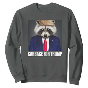 Funny Raccoon Garbage For Trump 2024 Sweatshirt TS10 Dark Heather Print Your Wear