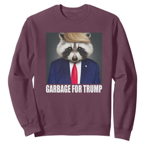 Funny Raccoon Garbage For Trump 2024 Sweatshirt TS10 Maroon Print Your Wear