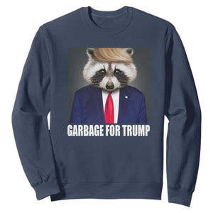 Funny Raccoon Garbage For Trump 2024 Sweatshirt TS10 Navy Print Your Wear