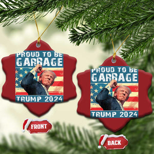 Trump 2024 Election Christmas Ornament Proud To Be Garbage Vote Trump President TS10 Snow Flake Red Print Your Wear