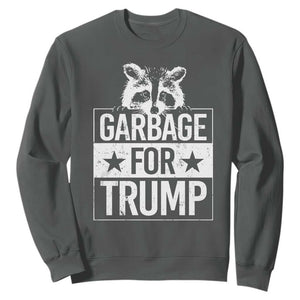 Trump 2024 Election Sweatshirt Proud To Be Garbage Vote Trump Take America Back TS10 Dark Heather Print Your Wear