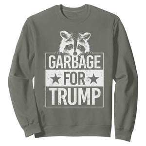 Trump 2024 Election Sweatshirt Proud To Be Garbage Vote Trump Take America Back TS10 Military Green Print Your Wear