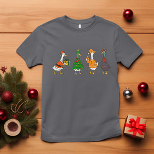 Christmas Ducks T Shirt Funny Animals Farm Lover Gift Xmas Light TS10 Charcoal Print Your Wear