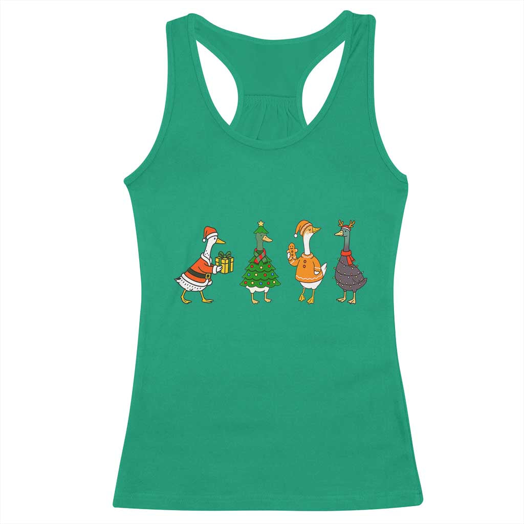 Christmas Ducks Racerback Tank Top Funny Animals Farm Lover Gift Xmas Light TS10 Irish Green Print Your Wear