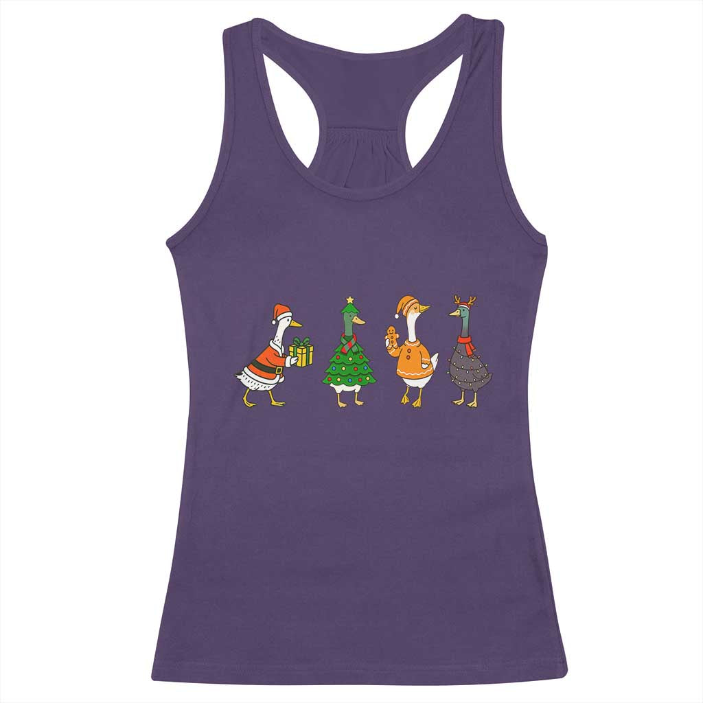 Christmas Ducks Racerback Tank Top Funny Animals Farm Lover Gift Xmas Light TS10 Purple Print Your Wear