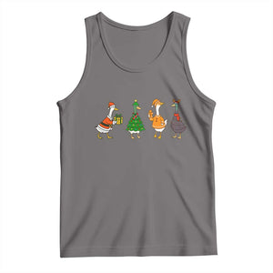 Christmas Ducks Tank Top Funny Animals Farm Lover Gift Xmas Light TS10 Deep Heather Print Your Wear