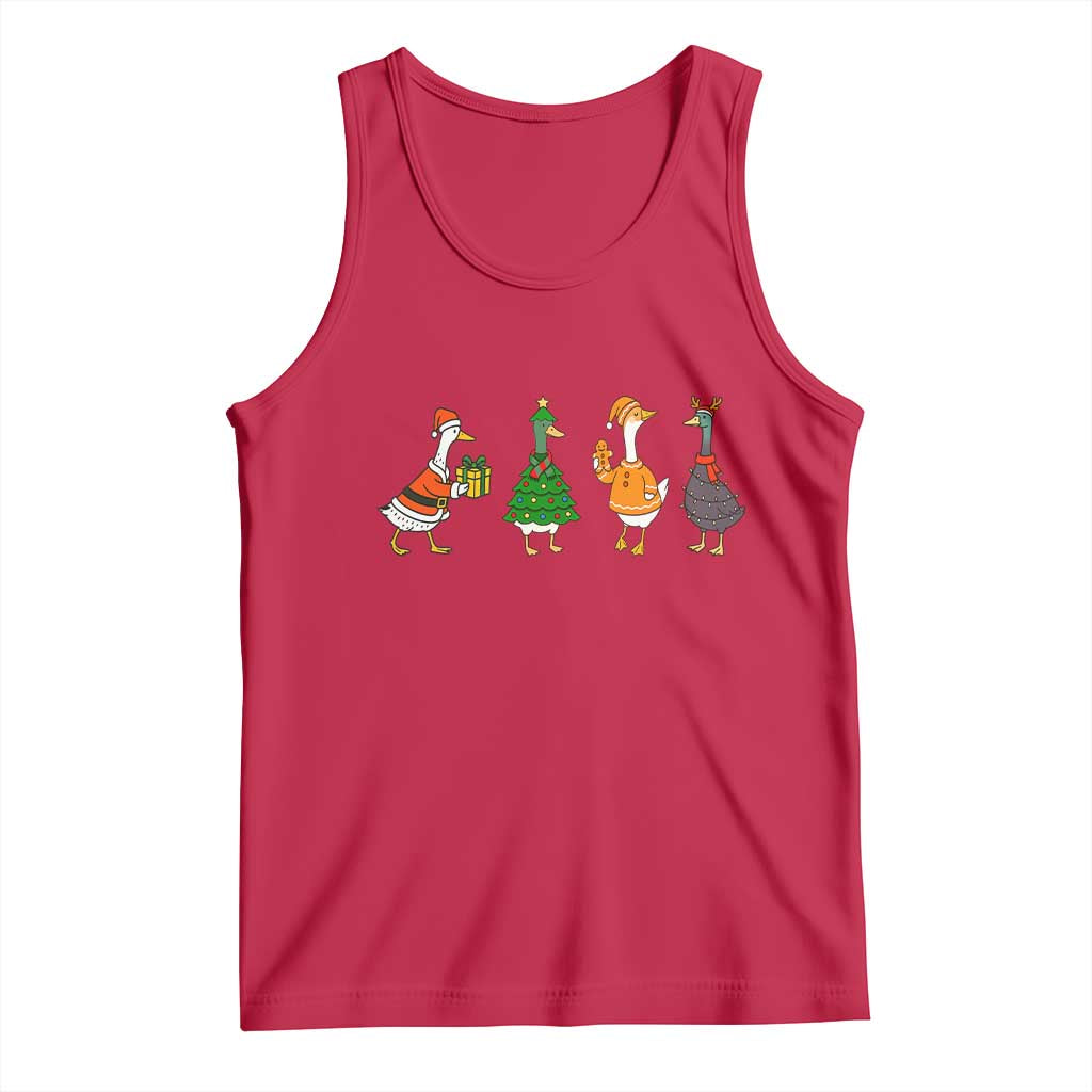 Christmas Ducks Tank Top Funny Animals Farm Lover Gift Xmas Light TS10 Red Print Your Wear