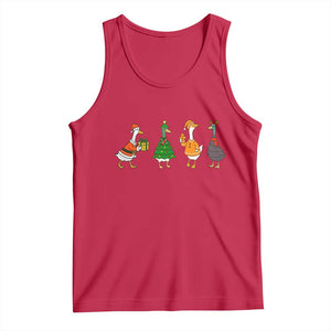 Christmas Ducks Tank Top Funny Animals Farm Lover Gift Xmas Light TS10 Red Print Your Wear
