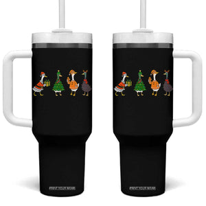 Christmas Ducks Tumbler With Handle Funny Animals Farm Lover Gift Xmas Light TS10 One Size: 40 oz Black Print Your Wear