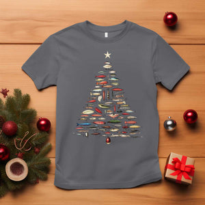 Fishing Lure Christmas Tree T Shirt Retro Fisherman Xmas Fish Fly TS10 Charcoal Print Your Wear